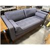 Image 2 : 2-Seat  73" Dark Blue Tufted Sofa (Good Condition, approx. 73  x  35  x 28")