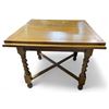 Image 1 : Antique English Style Extendable Oak Table - 35" Diameter