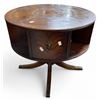 Image 1 : Antique French Regency Style Revolving Bookcase Drum Table - 32" Diameter