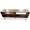 Image 1 : Solid Wooden & Metal Media Console - approx. 5ft x 16" x 2ft