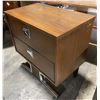 Image 2 : Mid Century Modern Sculptural Walnut Brutalist Style Nightstand, Approx. H24" x W23" x D14"