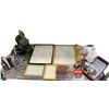 Image 1 : Shelf Decor Group - includes Various Authentic Framed Signatures/Fantasy Decors/Watches etc.