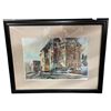 Image 2 : G.W. Culley (Canadian, 1923-2000), Set of 2 Original Watercolors "City Views", 1986, Modern Black Fr