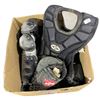 Image 1 : Box full of Sport Gear Protectors & Baseball Rawlings Gloves (Used)