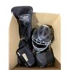 Image 2 : Box full of Sport Gear Protectors & Baseball Rawlings Gloves (Used)