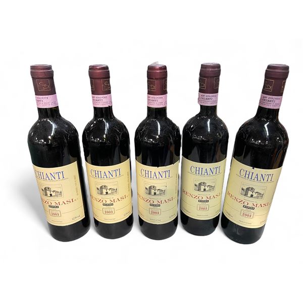 Group of 5 Chianti Renzo Masi 2003 Red Italian Wines