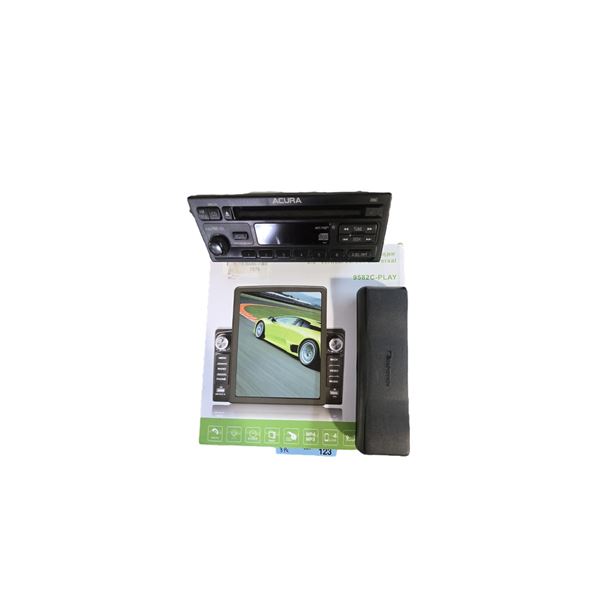 Group of 3 Car Accessories - included an Acura Radio FA09523 & 9.5" Vertical Screen Universal (Open 