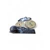 Image 1 : Group of 4 Decorative Items - includes Sculpture/Set of 2 Moon & Sun Wall Hanging Decors & Agate Dec