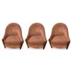 Image 1 : Set of 3 Vintage Upholstered Deco Red & Gold Armchairs, approx. H36" x W27" x 26" each