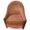 Image 2 : Set of 3 Vintage Upholstered Deco Red & Gold Armchairs, approx. H36" x W27" x 26" each