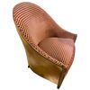 Image 3 : Set of 3 Vintage Upholstered Deco Red & Gold Armchairs, approx. H36" x W27" x 26" each