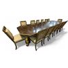 Image 1 : Antique French Napoleon Empire Reproduction Dining Set - includes a 14-Seat Dark Wooden Dining Table