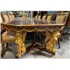 Image 2 : Antique French Napoleon Empire Reproduction Dining Set - includes a 14-Seat Dark Wooden Dining Table