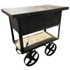 Image 2 : Industrial Rolling Steel Cart with Large Spoked Wheels
