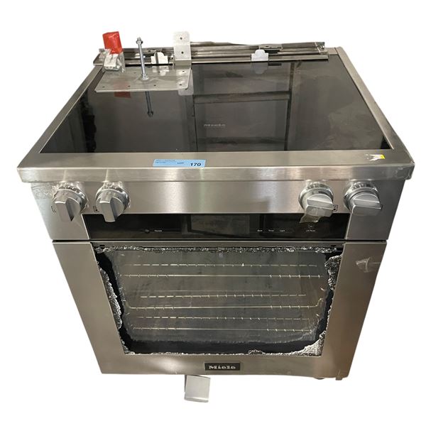 Miele Stainless Steel Electric Range with Induction Cooktop - As Is, Cracked Glass