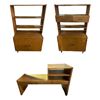 Image 1 : Group of 2x Mid-Century Style Multi-Level Bookshelf/Cabinet Unit & Mid-Century Modern Low Wood Conso