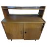 Image 4 : Group of 2x Mid-Century Style Multi-Level Bookshelf/Cabinet Unit & Mid-Century Modern Low Wood Conso