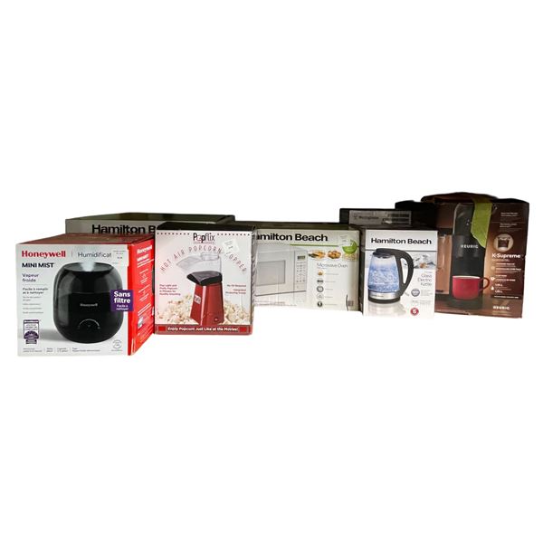 Group of Misc - Honeywell Mini Mist, Hamilton Beach Glass Kettle, Hamilton Beach Microwave Oven, Etc