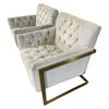 Image 2 : Pair of Mid-Century Modern Tufted Armchairs, Approx. H32" x W29" x D28" Each