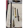 Image 2 : Group of Oriental Hidden Blade Walking Stick & Chinese Military Ceremonial Dagger
