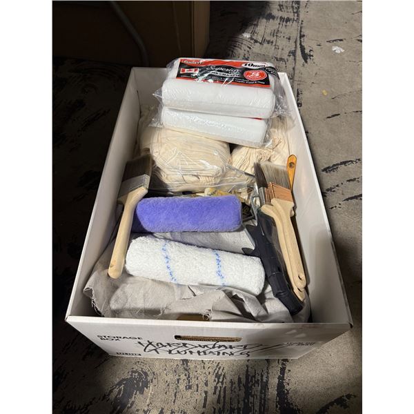 Painting & Plumbing Supply Box - Rollers, Paintbrush, and Tools