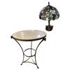 Image 1 : Side Table with Stained Glass Butterfly Lamp