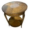 Image 2 : Vintage Wood Round Side Table with Lower Shelf