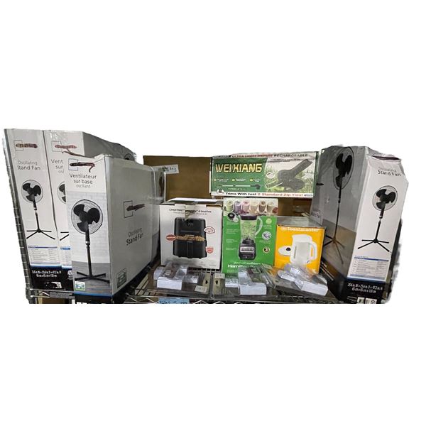 Shelf Lot - Fans, Blenders, and Kitchenware