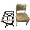 Image 1 : 2-Piece Lot - Vintage Chair & Folding Luggage Rack