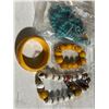 Image 2 : Group of Misc - Nepal Crude Turquoise Bead Necklace, Nepal Fairy Engraved Bangle, Nepal Beeswax Brac