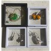 Image 2 : Group of Misc - Spinach Green Jadeite Pendant and Earrings, Pair of Openwork Sino-TIbetan Earrings, 