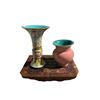 Image 1 : Group of Misc - Famille Rose Scholar Vase & Crackle Glazed Scholar Vase