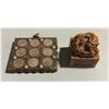 Image 2 : Group of Coin Inlaid Plaque & Mottled Yellow Tiger Stamp