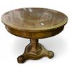 Image 1 : Ornate Round Inlay Accent Table, Approx. H28" x 30" Diameter