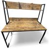 Image 1 : Industrial-Style Wood and Metal Desk with Hutch Shelf