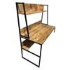 Image 2 : Industrial-Style Wood and Metal Desk with Hutch Shelf