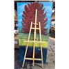 Image 1 : 2 Pc - Wooden Artists Easel & Large Painting