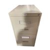 Image 2 : 2-Drawer Beige Metal Filing Cabinet, Without Key – Approx. H29" x W15" x D26"