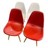 Image 2 : Set of 4 Modern Style Chairs – 2 Red, 2 White