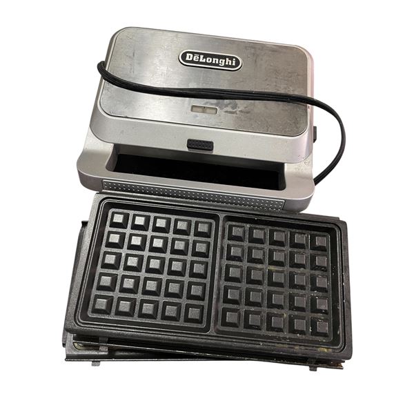 DeLonghi Livenza Compact All Day Grill, SW13ABC.S, Black/Silver, with 6 Waffle Plates – Unt