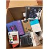 Image 4 : Box of Various Electronics - RGB Mics, Video Conference Lights, Phone Mount, LED Magnifier, Etc.