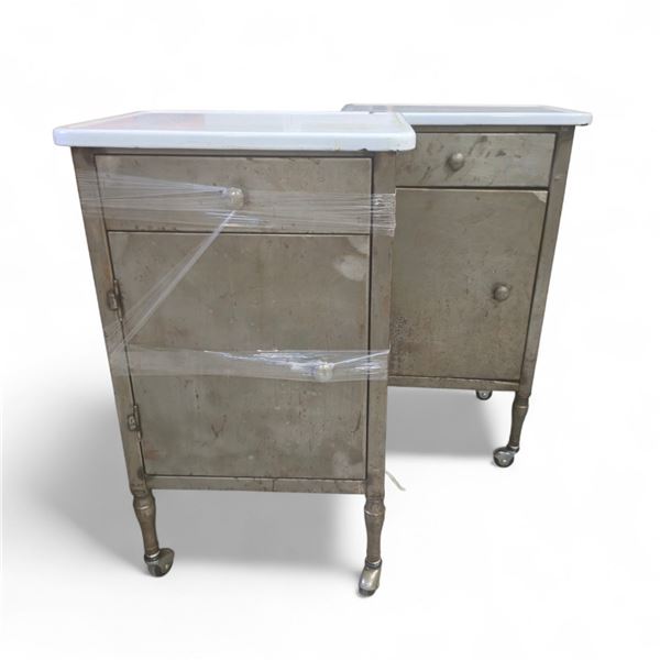 Movie Set Dec Original Set of 1920's American Medical Cold-Rolled Steel Mobile Cart, Approx. H33  x