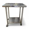 Image 1 : Restaurant Equipment Square Stainless Steel Table on Casters, Approx. Table Size H37.5" x 30" x 24"