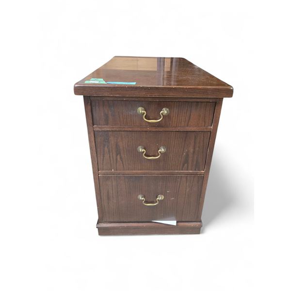Edwardian Mohagony Office 3-Drawers Cabinet, Approx. H30" x W21.5" x D39.5"