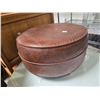 Image 3 : 3-pcs Furniture Lot - includes a Moe's Grey Dining Chair/Round Leather Ottoman & Round Glass Modern