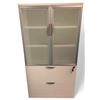 Image 1 : Storage Cabinet with Frosted Glass Doors, with Key