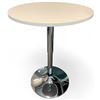 Image 1 : White Round Table with Metal Pedestal, Approx. 23.5" Diameter