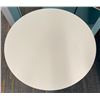 Image 2 : White Round Table with Metal Pedestal, Approx. 23.5" Diameter