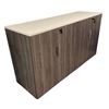 Image 2 : Gray Wood Finish Two-Door Office Cabinet with Keys, Approx. H38" x W71" x D22"