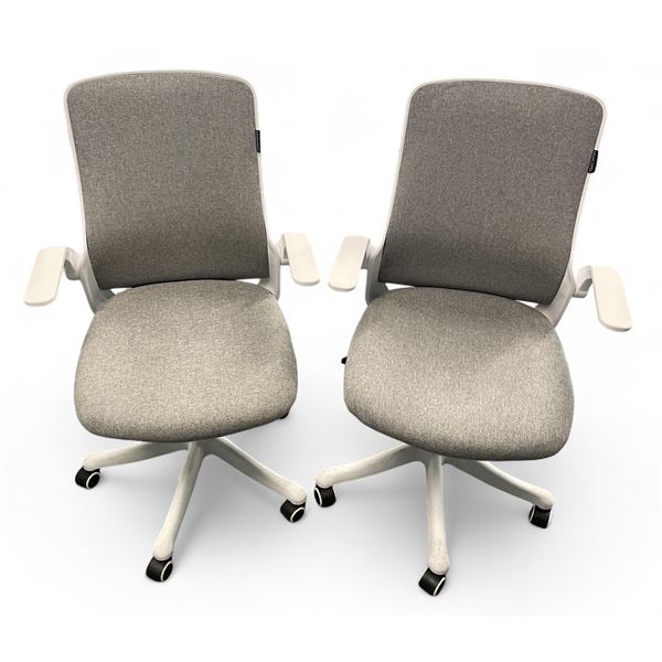 Set of 2 Grey Elecwish Quality Swivel Office Chairs